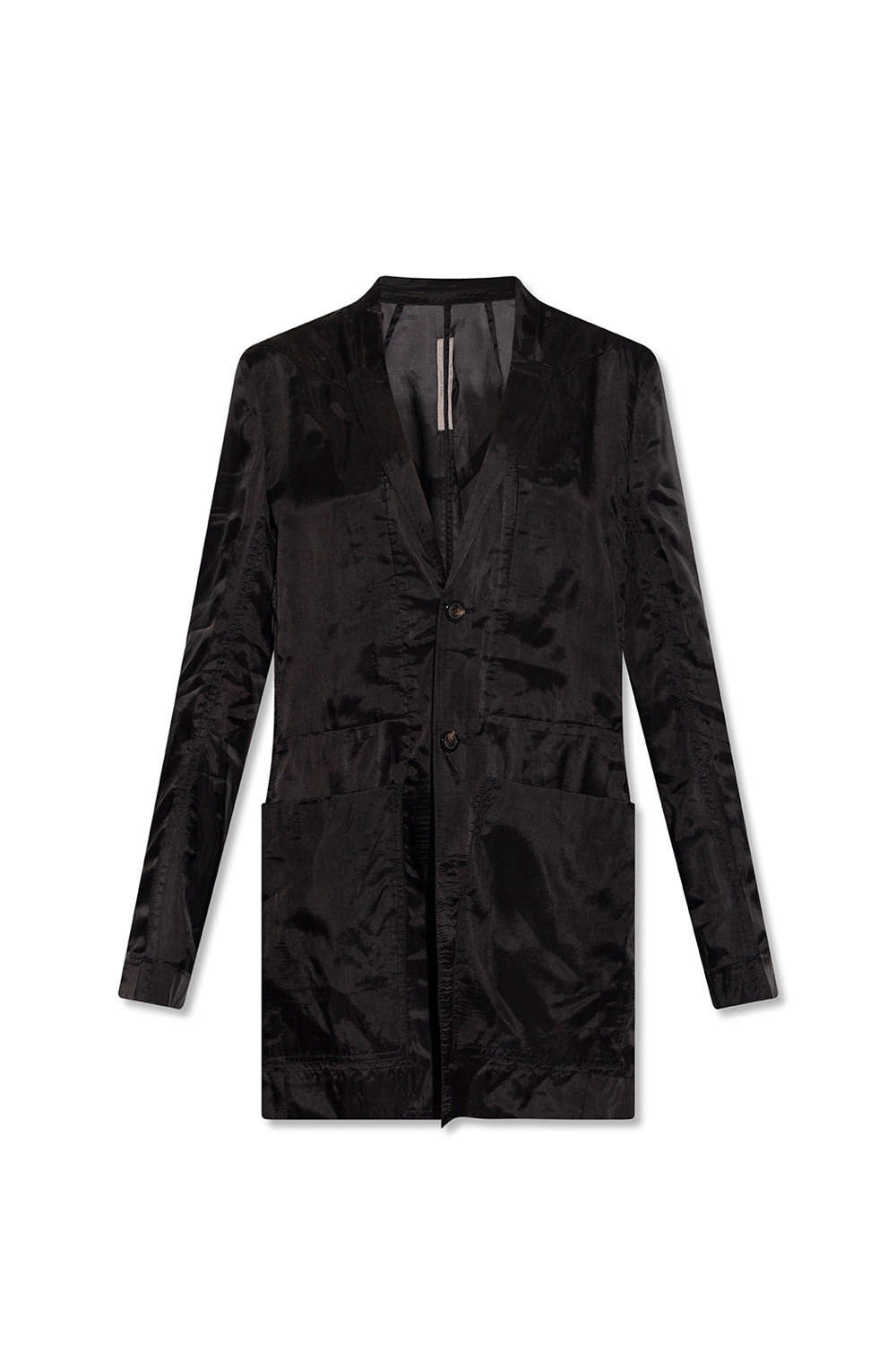 seersucker shirt jacket | Long blazer Rick Owens